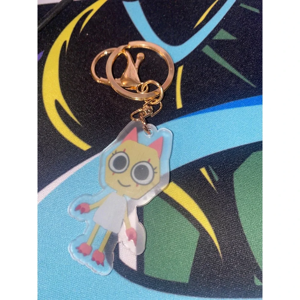 DW Scratch Keychain Keyring Acrylic Metal Clasp Charm Dandy's World‎